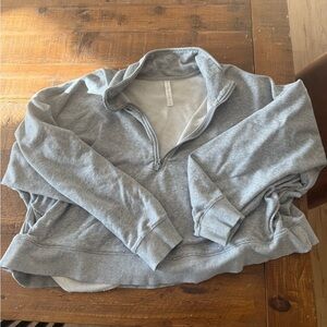 Fabletics Women Gray Zip-Up Sweater